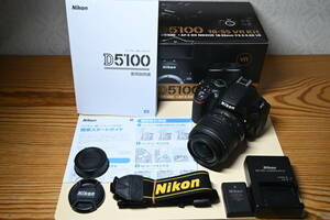 Nikon D5100 レンズ AF-S 18-55mm VR キット 充電池 充電器 取扱説明書 ストラップ 元箱