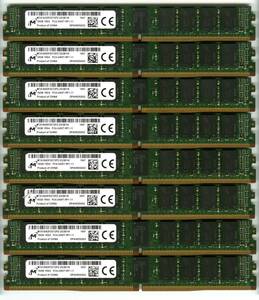 【RDIMM】DDR4-2400、ECC Registered、16GBの8枚セットで128GB、中古 　micron vlp reg サーバー用　Z440で動作確認済み　1647-1