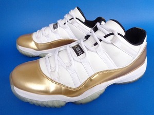 12674■美品 16年製 NIKE AIR JORDAN 11 RETRO LOW ナイキ エアジョーダン 11 レトロ ロー 26.5 cm ホワイト ゴールド 528895-103