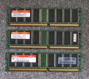 hynix PC3200U-30330 DDR400 CL3 256 184pin 3枚
