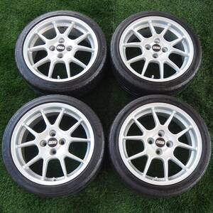 BBS 17×7J+42 PCD100-4H HUB:約70㎜ BRIDGESTONE Potenza PE003 195/45R17 81W 19年製 夏タイヤ＆ホイールセット★