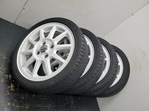 スズキ 15インチ アルミホイール エンケイENKEI オプションホイール ホワイト 165/45R15 廃盤 レアホイール 希少 送料無料 条件付き T1036