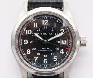 【ト滝】HAMILTON ハミルトン KHAKI AYTOMATIC カーキー H704450 SWISS MADE 自動巻き デイト 稼働品 現状品 AB883DEW59