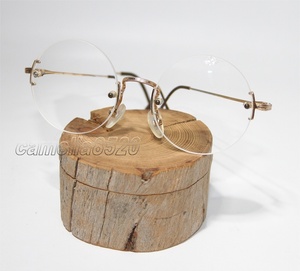 ST. MARIE DIORS PARIS メガネ 眼鏡 リムレス ツーポイント ゴールド 中古 美品 (度入り) AB6677 ビンテージ 