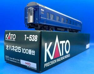 ☆4DK3005　HOゲージ　KATO　カトー　オハネ25 100番台　特急用寝台客車　品番1-538　