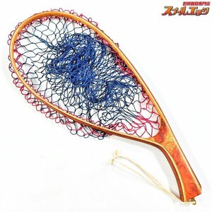 ★☆【ハンドメイド】 渓流用カーブランディングネット タモ網 全長43.4cm 内径15.8cm x 31cm 自重94.2g マス K_100★☆e04374