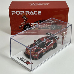 1/64　POPRACE　アストンマーチン　ミニカー　エヴァ　アクリルケース　フィギュア付　EVA　アストンマーチン　GT3　pop race●Ｍ９７