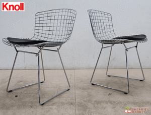 ◆展示品◆ Knoll ノル ノール Bertoia Side Chair ベルトイアサイドチェア ダイニングチェア/アームレスチェア 2脚 シートパッド付 39万