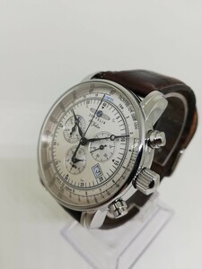 【稼働品】ZEPPELIN ツェッペリン 7680-1 100周年記念メンズクォーツクロノグラフ腕時計