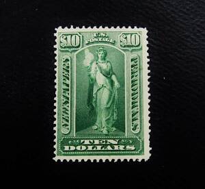 アメリカ　１８９５年　１０ドル　未使用切手　OG H