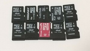 10枚セット microSDHCカード 4GB マイクロSDカード　used ジャンク扱い