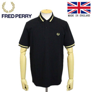 FRED PERRY (フレッドペリー) M2 SINGLE TIPPED FRED FP SHIRT ポロシャツ イングランド製 157-BLACK / CARMPAGNE FP342 サイズ42