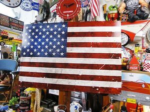 ド迫力！特大サイズ看板 星条旗　U.S.ヘヴィースチールサイン XXLサイズ アメリカン雑貨 アメリカ雑貨