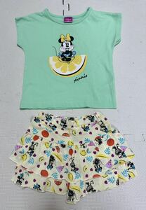 ディズニー セットアップ ミニーちゃん Tシャツ＆スカート風ショートパンツ 上下セット 女の子 100size 半袖 