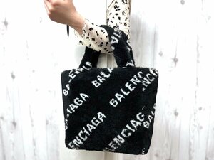 極美品 BALENCIAGA バレンシアガ エブリディ ファートート トートバッグ ハンドバッグ 黒×白 A4収納可 71125