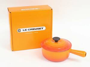 △ LE CREUSET ソースパン 片手なべ 18cm オレンジ 【未開封】 △REH02598　25007 18 09 02491　鋳物ホーロー ルクルーゼ ル・クルーゼ