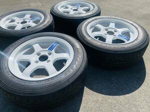 絶版品！ TE37 GRAVEL 14X6JJ +38 PCD100 4H + 175/60Ｒ14 DIREZZZA ZⅢ 溝十分 4本セット