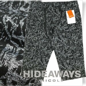 新品1円～★HIDEAWAYS NICOLE ハイダウェイ ニコル メンズ 春夏 カットソークロップドパンツ 44 S 黒 正規店本物◆1579◆