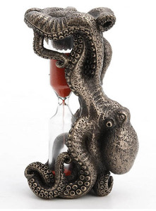 ヴェロネーゼ製 タコ（蛸）の砂時計彫像 ブロンズ風置物彫刻 彫像 貴賓室 サウナ スパ 記念品（輸入品
