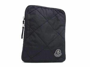 1円 ■美品■ MONCLER モンクレール ナイロン キルティング ポーチ マルチケース 小物入れ レディース メンズ ブラック系 AW7270