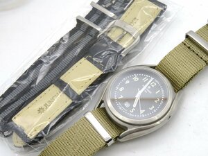 1円◆稼働◆ ユンハンス ブラック クオーツ メンズ 腕時計 替えベルト M44803