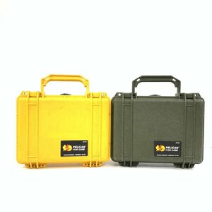 PELICAN 1150 CASE ペリカン 防水・防塵・耐衝撃 小型ハードケース まとめ2点セット 本体外寸(公称値):W240 H109 D198(mm)＊現状品【TB】