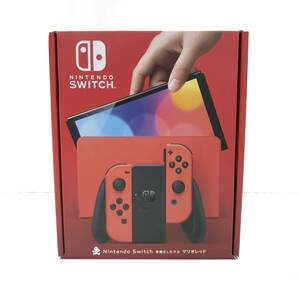 1円スタート 中古品 店舗印無し Nintendo Switch 有機ELモデル マリオレッド ニンテンドースイッチ本体 ⑧