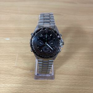 SEIKO セイコー 7T34-6A20 黒文字盤 ベゼル スモセコ クロノグラフ 純正ベルト クォーツ QZ メンズ 腕時計 時計 4 ス 5702