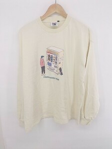 ◇ VISION STREET WEAR プリント カジュアル 長袖 トレーナー カットソー サイズM アイボリー メンズ P