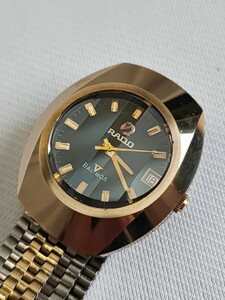 RADO BALBOA 腕時計 自動巻き ラドー バルボア カットガラス ブラック ゴールド ヴィンテージ 当時物 コレクション アンティーク(032810)