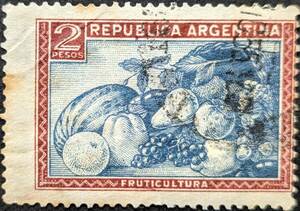 【外国切手】 アルゼンチン 1936年01月01日 発行 普通切手 - 農業-8 消印付き