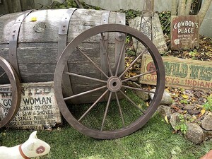 レトロな木製車輪　ウッドホイール（Lサイズ） ■ アメリカン雑貨 アメリカ雑貨