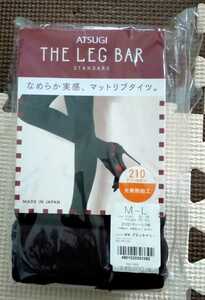 アツギ【ATSUGI THE LEG BAR】セクシー系タイツ（ストッキング）210デニール相当 マットリブ柄タイツ M-Lブラックベリー光発熱加工 
