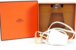 【美品】HERMES エルメス ケリーウォッチ ホワイト文字盤 腕時計 チャーム クォーツ 動作確認済み レディース小物【PK90】