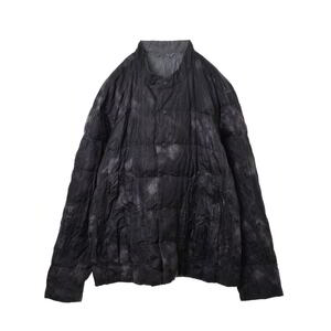 美品 ISSEY MIYAKE シワ加工 リバーシブル スタンドカラー ダウンジャケット 2 ブラック イッセイミヤケ KL4BPKAK31