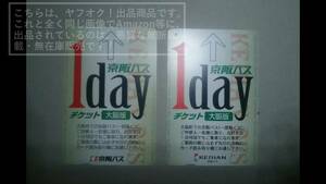 【使用済】京阪バス 1dayチケット【大阪版】 発行時期の違いによる、ロゴマークの差異・2種類合計2枚セット