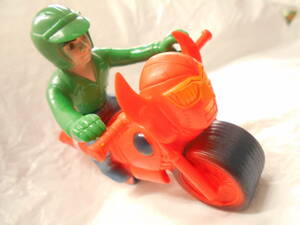 【使用感無し、多少の傷みあり】 ブルマァク 電人ザボーガー オートバイ ソフビ 人形 サイズ長さ約12ｃｍ ピープロ