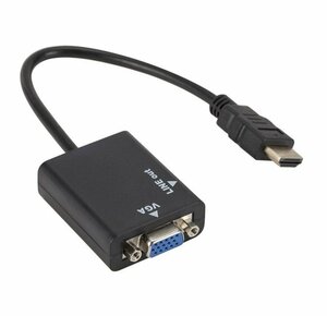 HDMI TO VGA 変換アダプター 音声出力付き HDMI→VGA 信号変換機 VGAコンバーター 1080P対応 HDMI信号をVGA出力信号に変換 HDMITOVGA