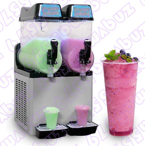 商業的2X12Lタンクアイススラッシュマシン600W、マルガリータスムージー冷凍ドリンク冷却飲料製造機 アイスジュースティーコーヒー