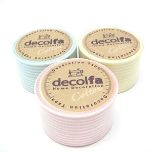 【送料込】コットン生地のデコレーションテープ「decolfa（デコルファ）デコレーションテープ・ストライプ」×3色