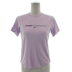 ナイキ NIKE Tシャツ 半袖 丸首 ランニング 速乾 パープル 薄紫 S レディース