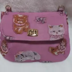 ハンドメイド　ひねり金具　ポシェット　子猫　yukiemon