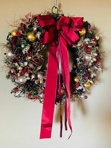 【美品】クリスマスリース 飾り オーナメント 直径約50cm