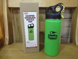 1374 CHUMS CH62-1391 Camper Stainless Bottle 550 キャンパーステンレスボトル550 イエローグリーン 未使用品