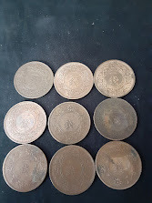 A458　【まとめ売り】【世界のコイン】【収集家】日本の古銭　一銭　9枚