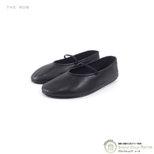 ザ・ロウ （The Row） Elastic Ballet レザー バレリーナ バレエ フラット シューズ ローヒール 靴 F1229 ブラック ＃37（新品）