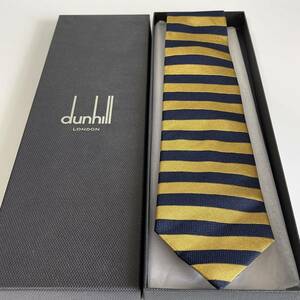 ダンヒル（Dunhill） ネイビーイエローボーダーネクタイ