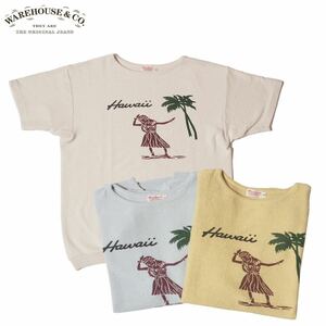 WAREHOUSE SAX/SIZE38 Lot.4078 “SHORT SLEEVE SWEAT HAWAII” ウエアハウス 半袖スウェット ハワイ