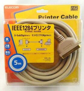 ★未使用★【IEEE1284プリンタケーブル5m CPC-F5】ELECOMエレコム D-sub25PIN-セントロニクス36オス DOS/V PC98パソコン 生産終了中古 安い