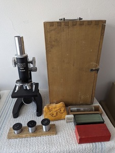 COC カートン光学 顕微鏡 MICRO SCOPE Carton 木箱つき